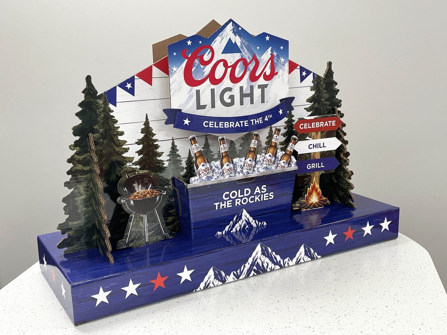 Coors Light 4th of July display production sample