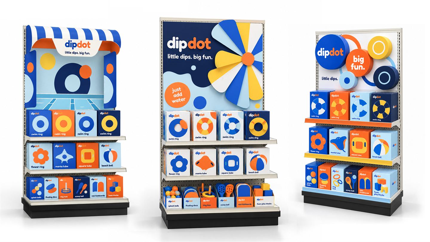 dipdot Little Dip kids pool endcap concepts