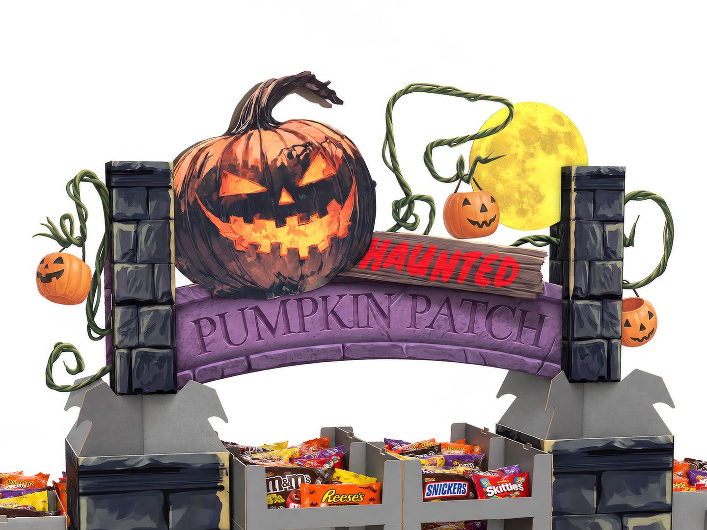 Haunted Pumpkin Patch candy arch, close view