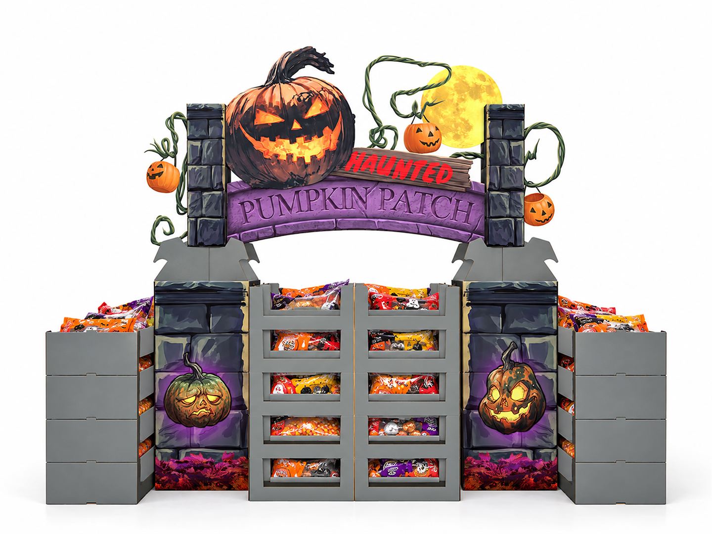 Haunted Pumpkin Patch candy arch, straight-on view